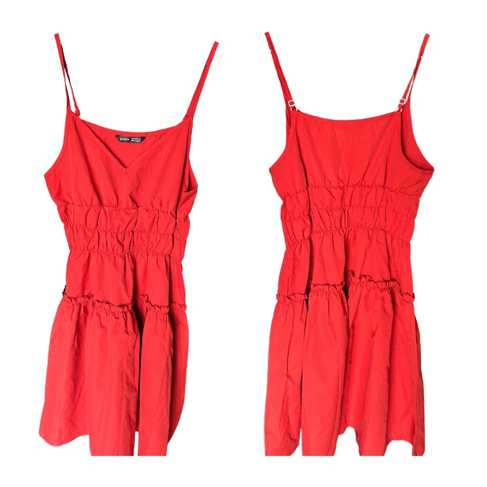 Cinched Small Red Fit and Flare Dress